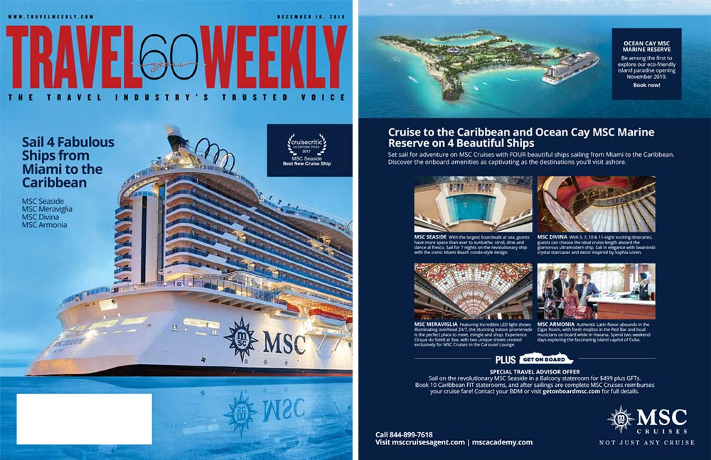 MSC Cruises Travel Weekly Cover Wrap