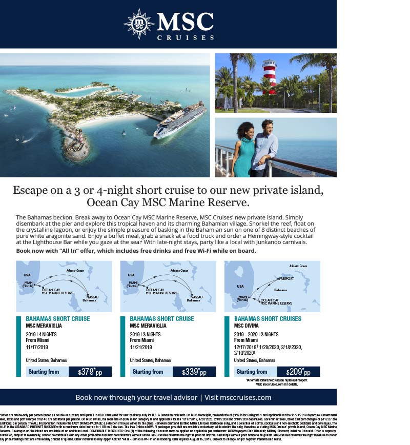 MSC Cruises Short Cruises