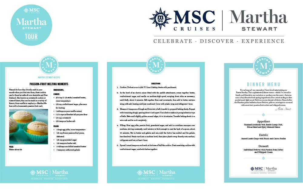 MSC Cruises Martha Stewart Partnership Materials
